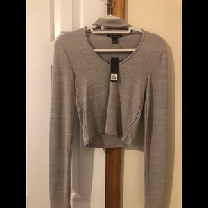 Gray, long sleeved shirt